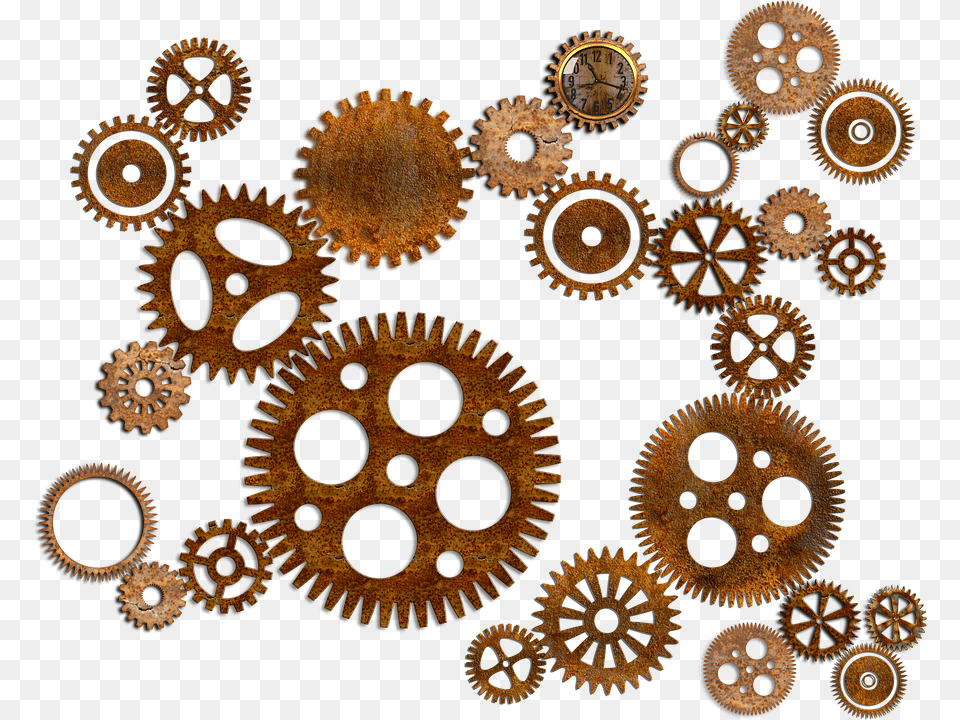 Cogs And Gears, Bronze, Machine, Wheel, Gear Png Image