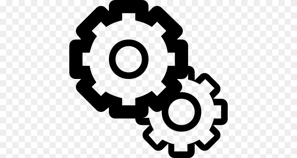 Cogs Gears Miscellaneous Settings Icon, Gray Free Png Download