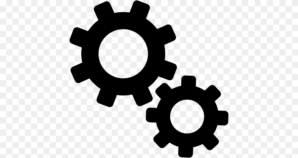 Cogs Icon Image, Gray Free Transparent Png