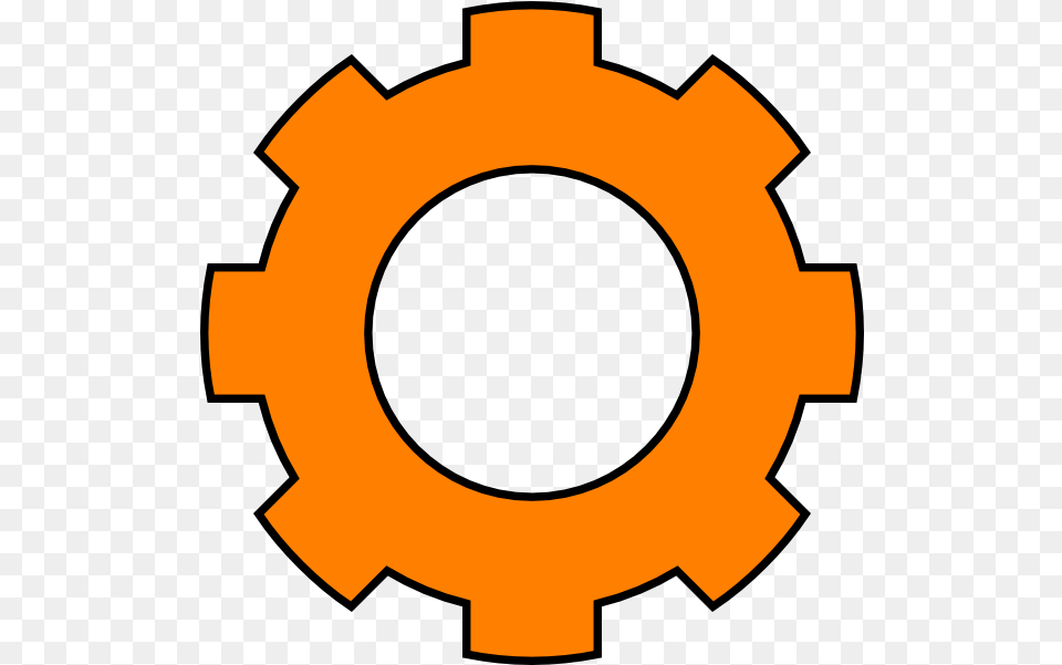 Cogs Vector Geer Gear Clipart Orange Clip Art Library Orange Gear Clipart, Machine, Spoke, Wheel, Animal Png