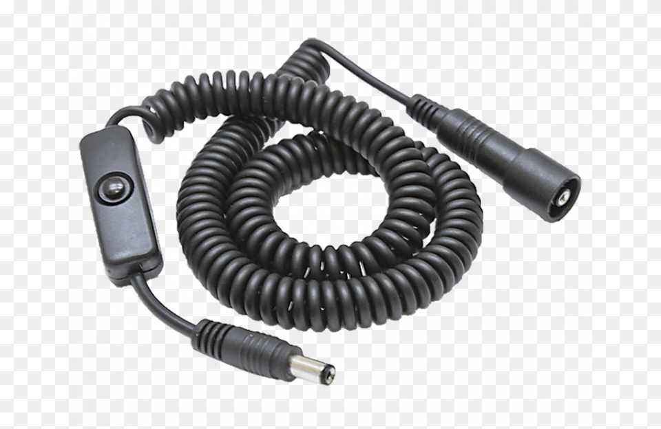 Coiled Power Cord With Switch Power Cord, Adapter, Electronics Free Png Download