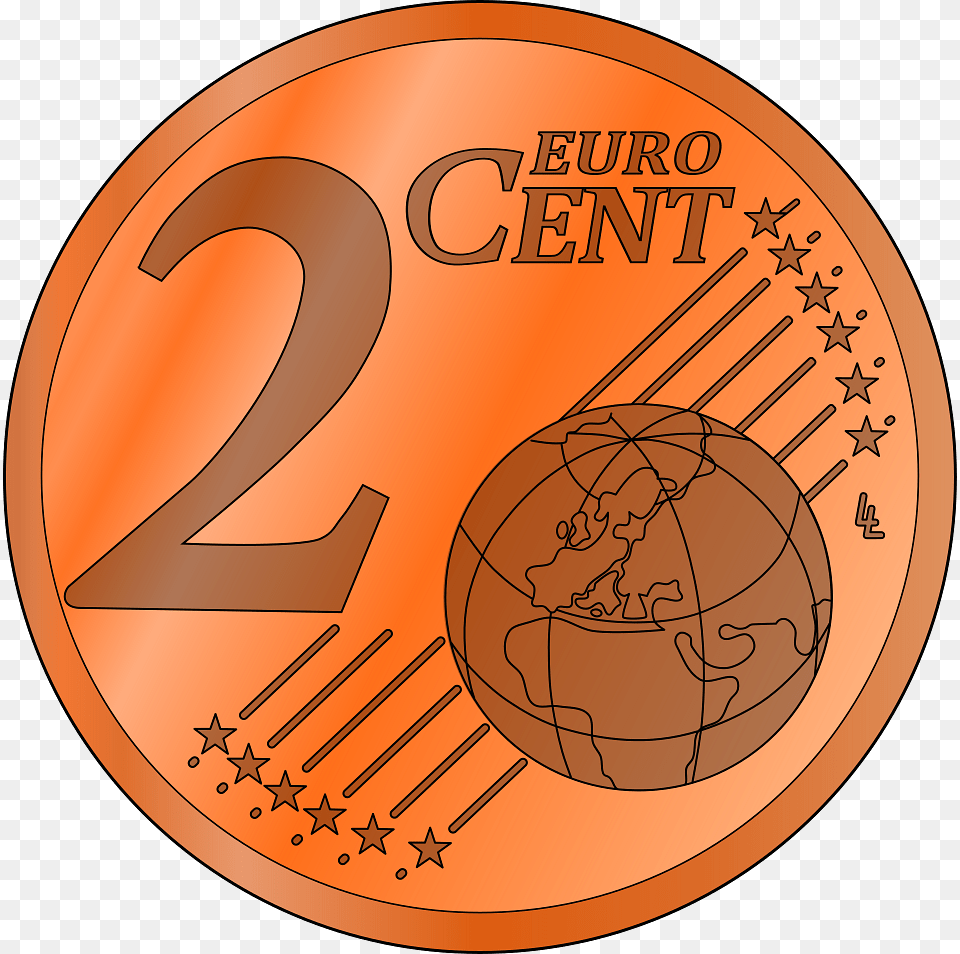 Coin 2 Euro Cent, Sphere, Number, Symbol, Text Free Png Download