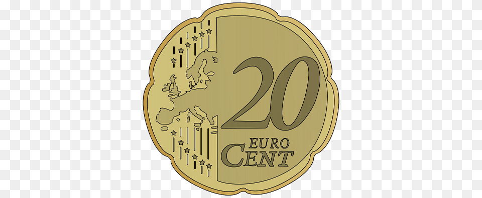 Coin 20 Euro Cent Clipart, Money, Text Free Transparent Png