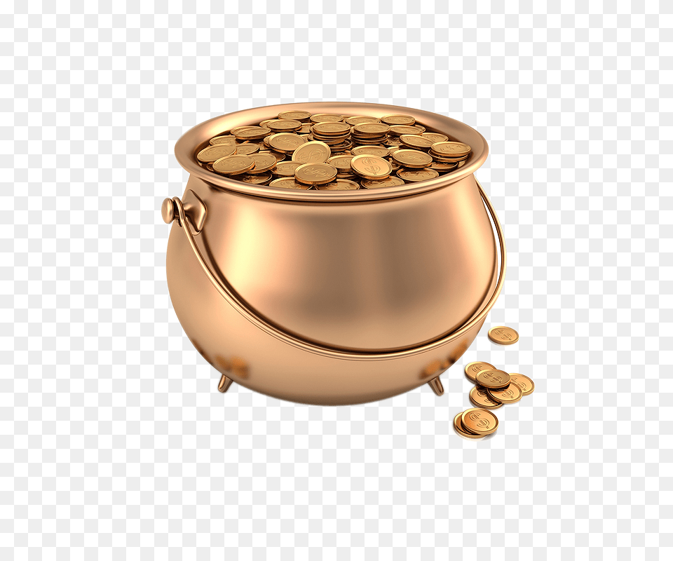 Coin, Bronze, Jar, Treasure, Money Png Image