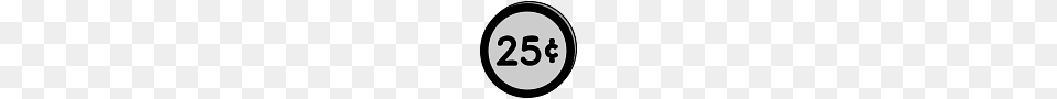 Coin 25 Dollar Cent Clipart, Number, Symbol, Text, Disk Free Transparent Png