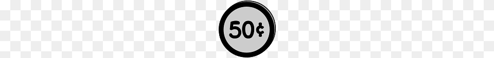 Coin 50 Dollar Cent Clipart, Number, Symbol, Text, Disk Free Png Download