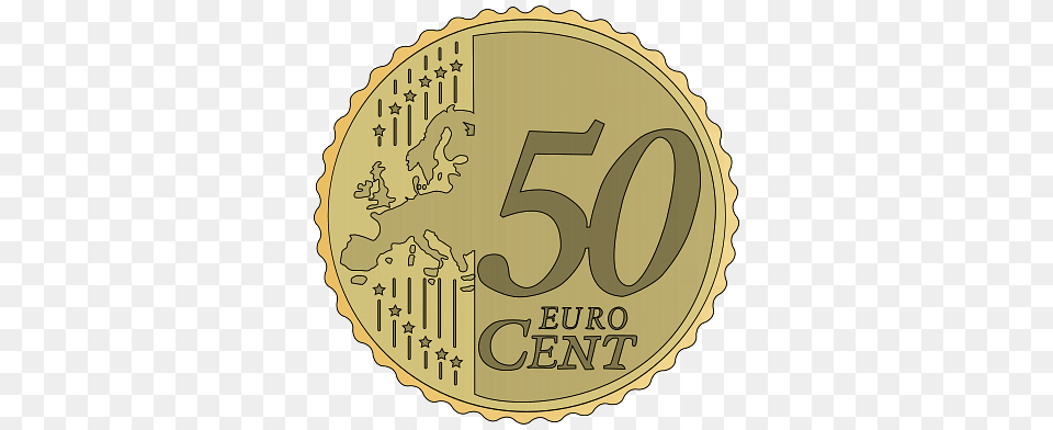 Coin 50 Euro Cent Clipart, Ammunition, Grenade, Weapon, Text Png Image
