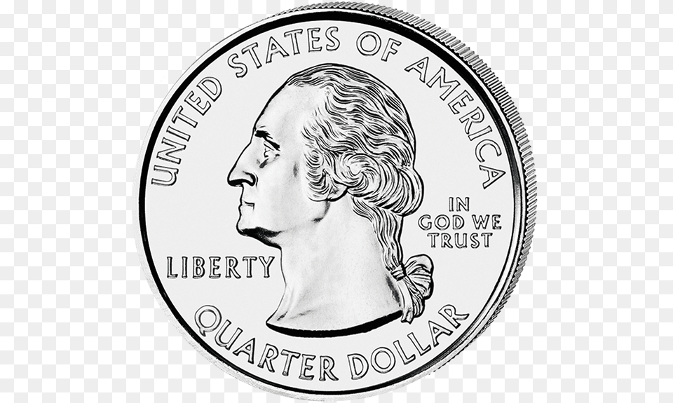 Coin 50 State Quarters Connecticut Silver Quarter With No Background, Adult, Male, Man, Money Free Transparent Png