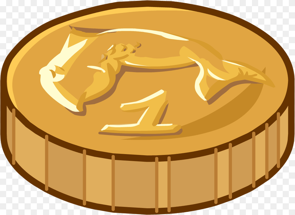 Coin Club Penguin Coin Emote, Gold, Hot Tub, Tub, Cake Free Png Download