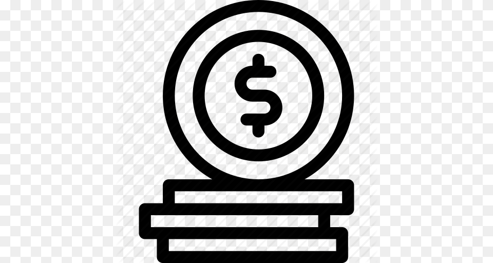 Coin Currency Dollar Finance Money Icon, Architecture, Building Png Image