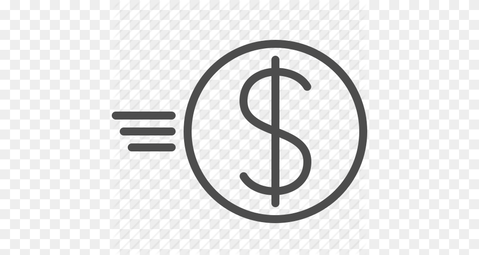 Coin Dollar Fast Finance Payment Speed Lines Transaction Icon, Symbol, Gate, Logo, Text Free Png