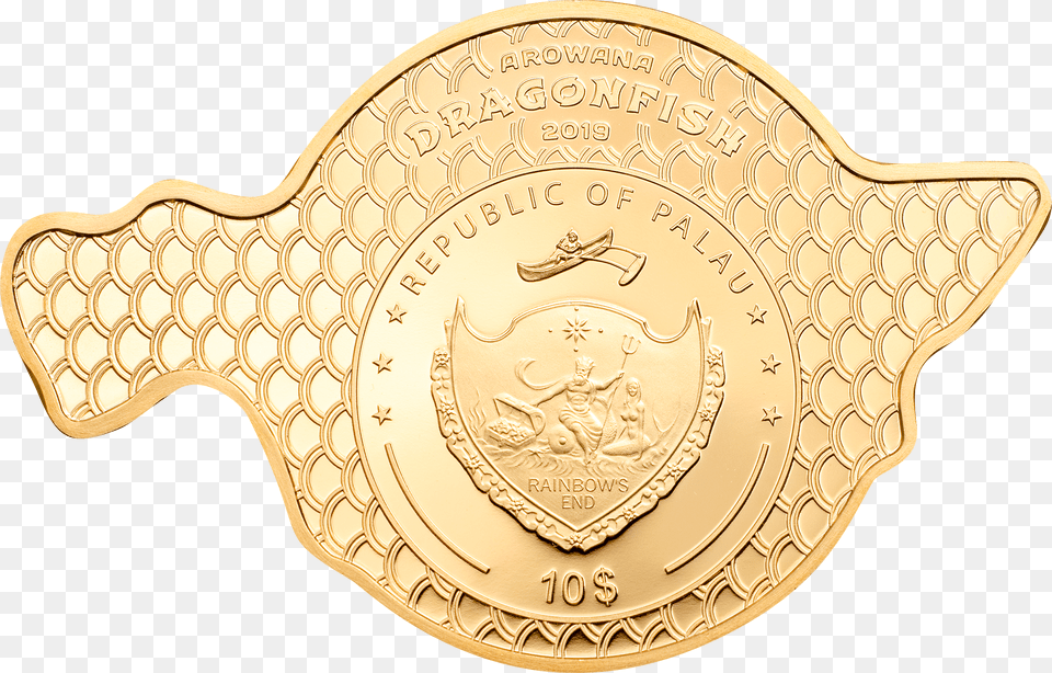 Coin Dragonfish, Gold, Logo, Badge, Symbol Png Image