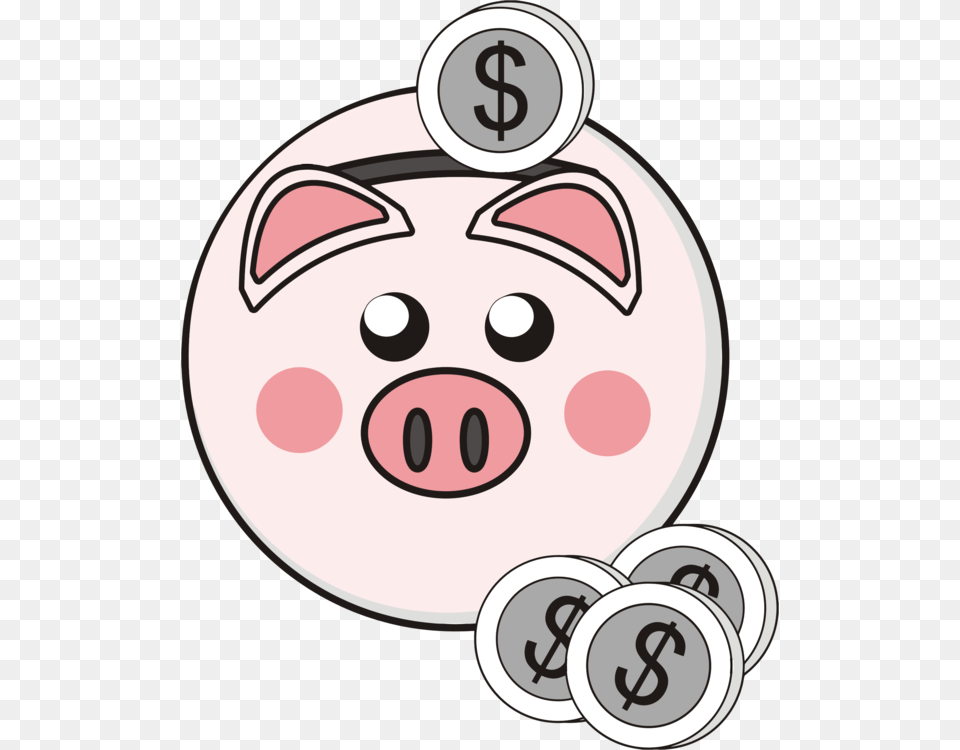 Coin Drawing Piggy Bank Saving Money, Piggy Bank Free Png Download