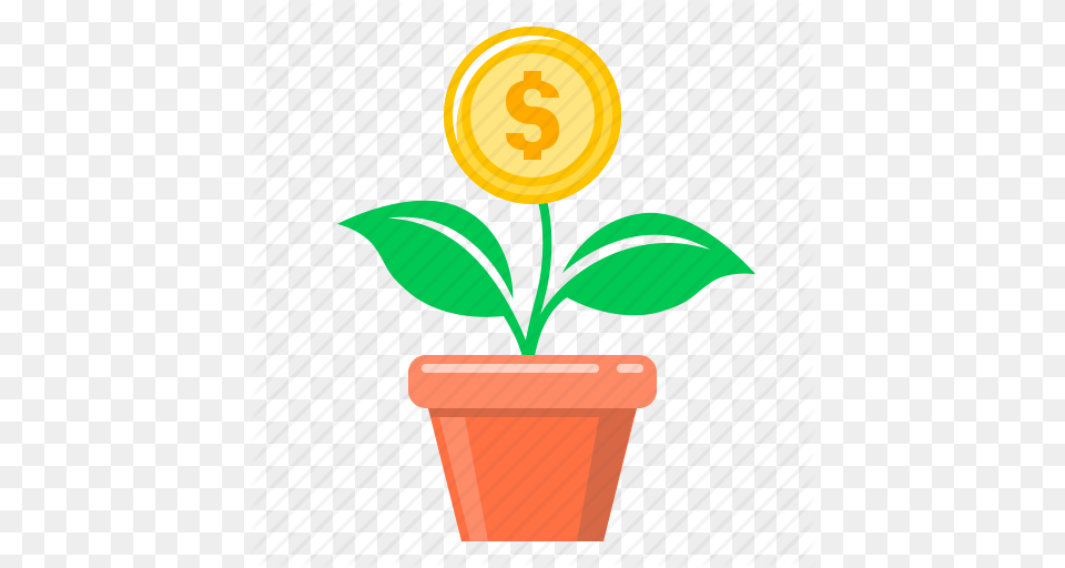 Coin Finance Flower Growth Money Money Growth Money Tree Icon, Leaf, Plant, Potted Plant Free Png Download