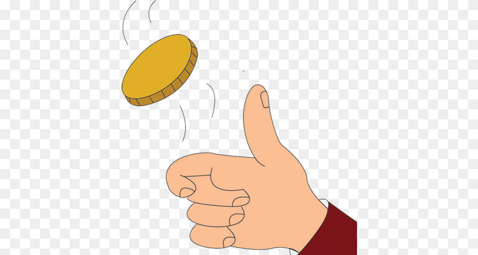 Coin Flip U2013 Apps Hand Cartoon Flipping Coin, Body Part, Finger, Person Png