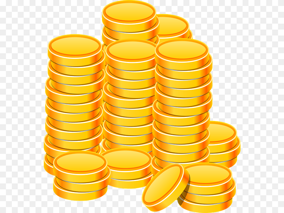 Coin Heap Golden Game Asset Money Pile Gold Piece De Monnaie, Tape Free Transparent Png