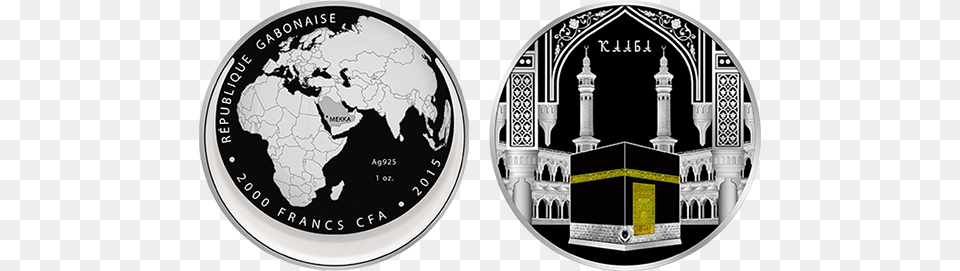 Coin Kaaba Silver Proof 1 Oz Gabon 2000 Francs Cfa Fresh Water On Earth, Money Png Image