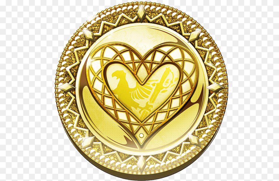 Coin L Ability Sr Heart Diamond Is Unbreakable, Gold, Gold Medal, Trophy, Symbol Png Image