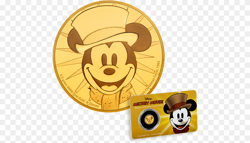 Coin Mickey, Gold Free Png Download