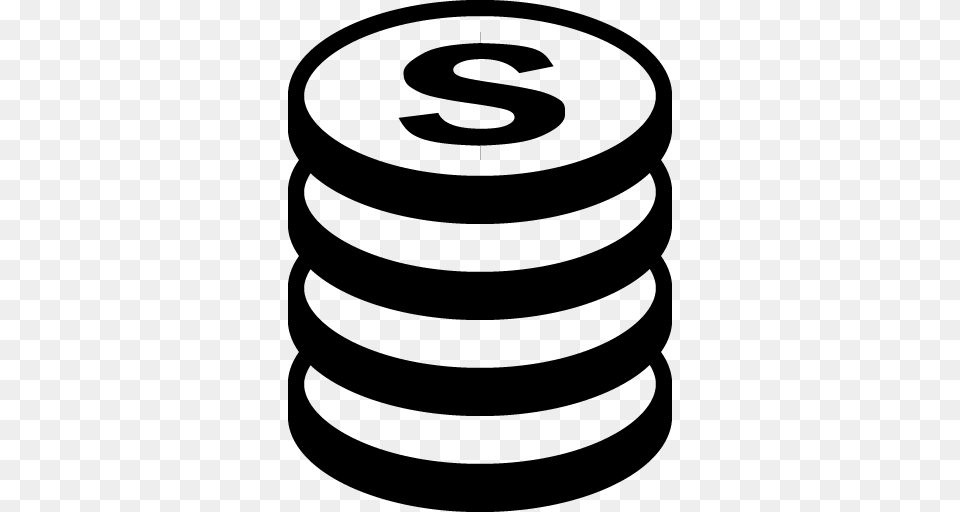 Coin Money Icon, Gray Free Png