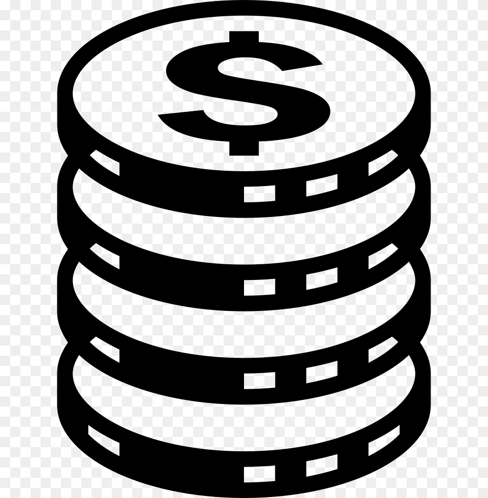 Coin Money In Stack Icon, Coil, Spiral, Disk Free Png Download