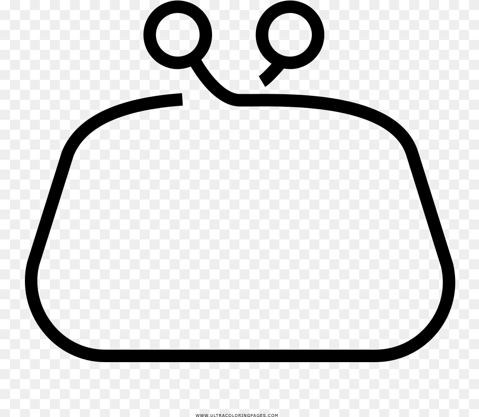 Coin Purse Coloring, Gray Png