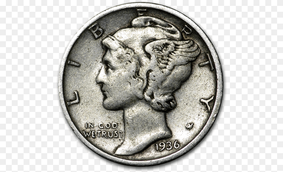 Coin Value Mercury, Dime, Money, Person, Face Png Image
