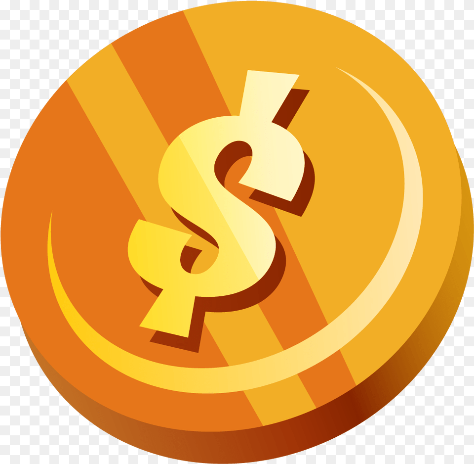 Coin Vector Transparent Coin Vector, Symbol, Text, Number, Gold Free Png