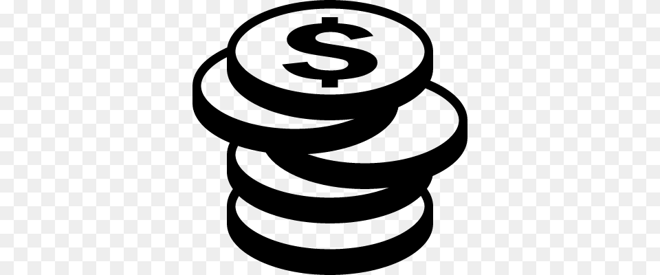 Coins Money Stack Vector Coin Icon, Gray Png Image