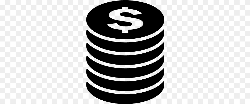 Coins Money Stack Vector Coins Silhouette, Gray Free Transparent Png
