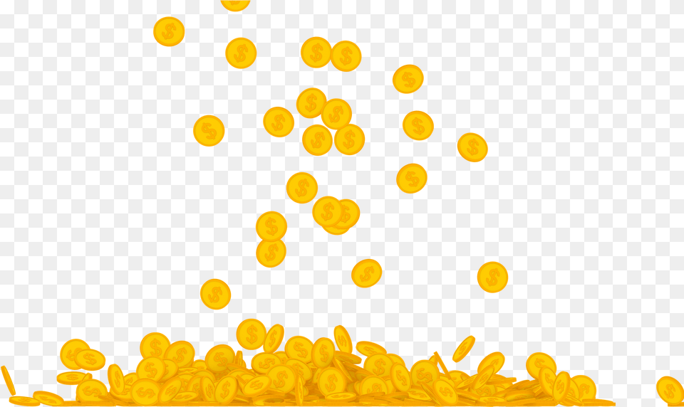 Coins Pack Is 2d Stylized Motion Design Elements On Gold Coins Falling, Plant, Pollen, Astronomy, Moon Png Image