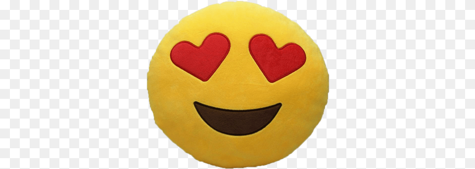 Cojin Emoji Heart Eyes Emoji Pillow Yellow Free Transparent Png
