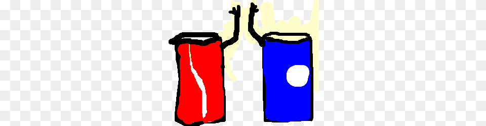 Coke And Pepsi High Five Are Friends Now Drawing, Lamp, Dynamite, Weapon, Person Free Transparent Png