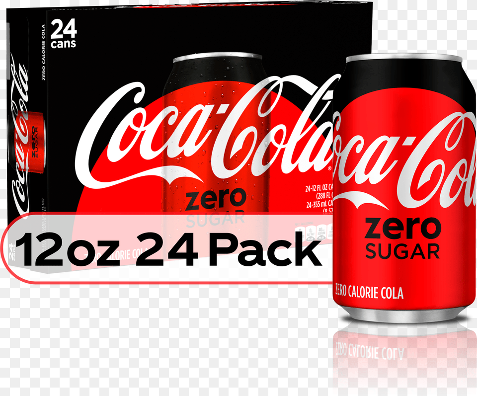 Coke Zero Sugar Diet Soda Soft Drink 12 Fl Oz 24 Pack Walmartcom Coca Cola, Beverage, Can, Tin Free Transparent Png