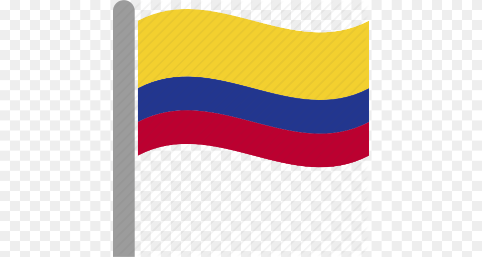 Col Colombia Colombian Country Flag Pole Waving Icon, Colombia Flag Png