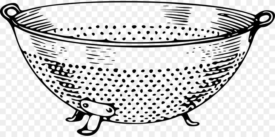 Colander Cookery Cooking Colander Black And White, Gray Png Image
