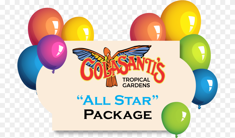 Colasanti S Tropical Gardens Graphic Design, Balloon, Animal, Bird, Text Png