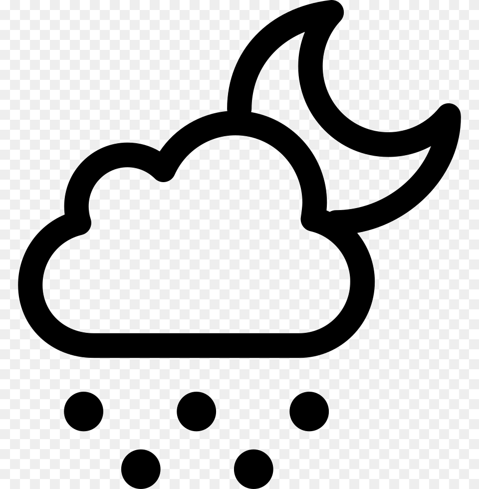 Cold Hail Night Weather Symbol Moon Rain Icon, Stencil, Smoke Pipe, Clothing, Hat Png Image