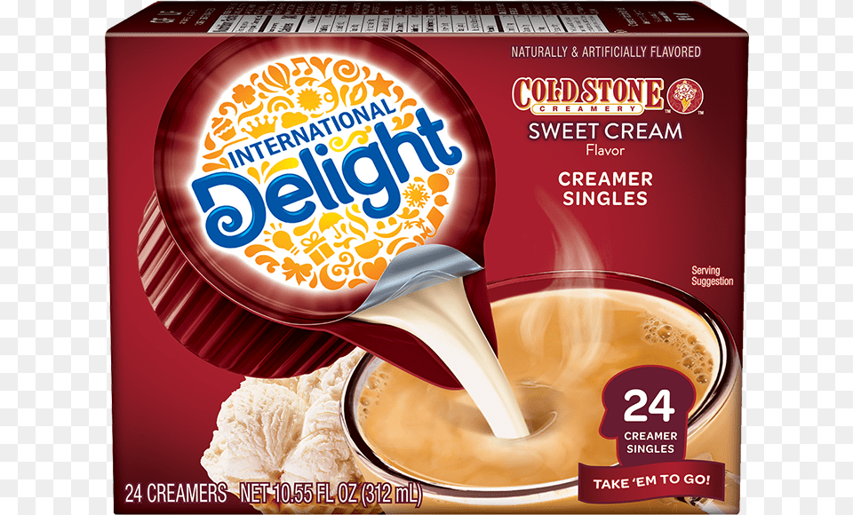 Cold Stone Creamery Sweet Cream Creamer Singles Delight Coffee Creamer, Advertisement, Poster, Cup, Beverage Free Png