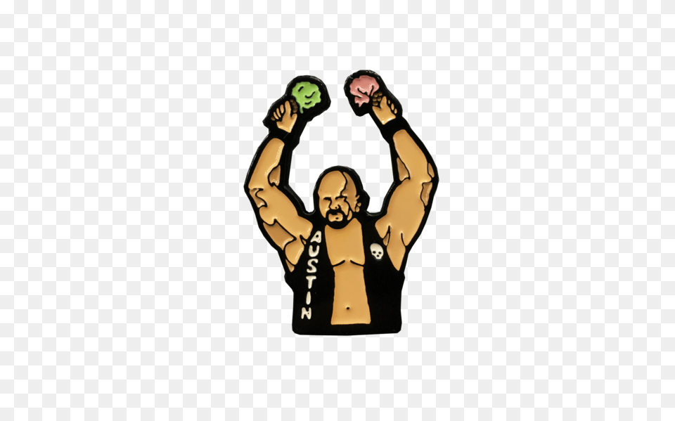 Cold Stone Steve Austin Pin Shittty Stufff, Clothing, Glove, Person, Body Part Free Png Download