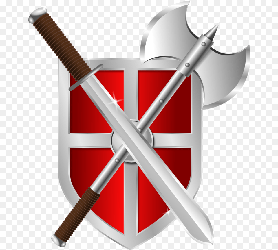 Cold Weaponbaseball Equipmentsword Transparent Shield And Sword, Weapon, Armor, Blade, Dagger Png Image