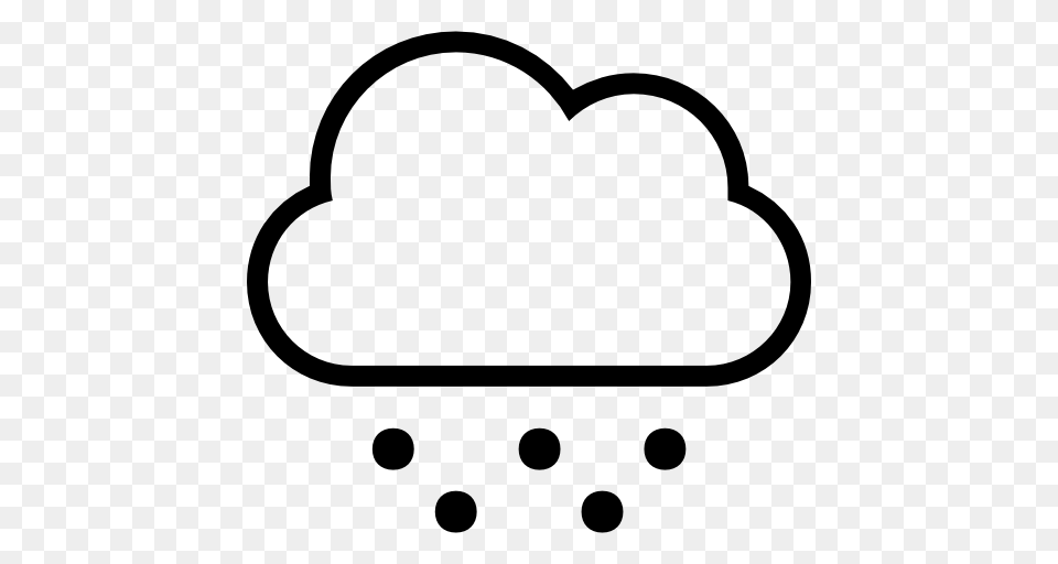 Cold Weather Symbol Of Cloud Stroke And Hail Or Snow Dots Falling, Stencil, Smoke Pipe Free Png
