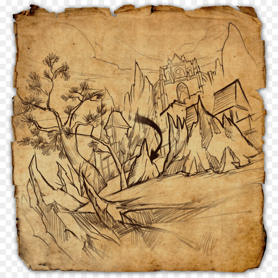 Coldharbour Treasure Map Vi Elder Scrolls Treasure Map, Art, Painting, Drawing, Person Png Image