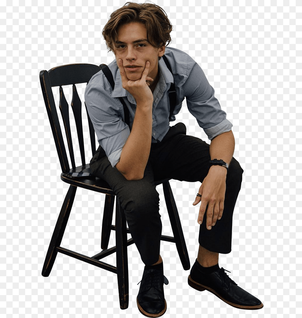 Cole Sprouse Curtains Hair, Sitting, Person, Man, Male Free Png