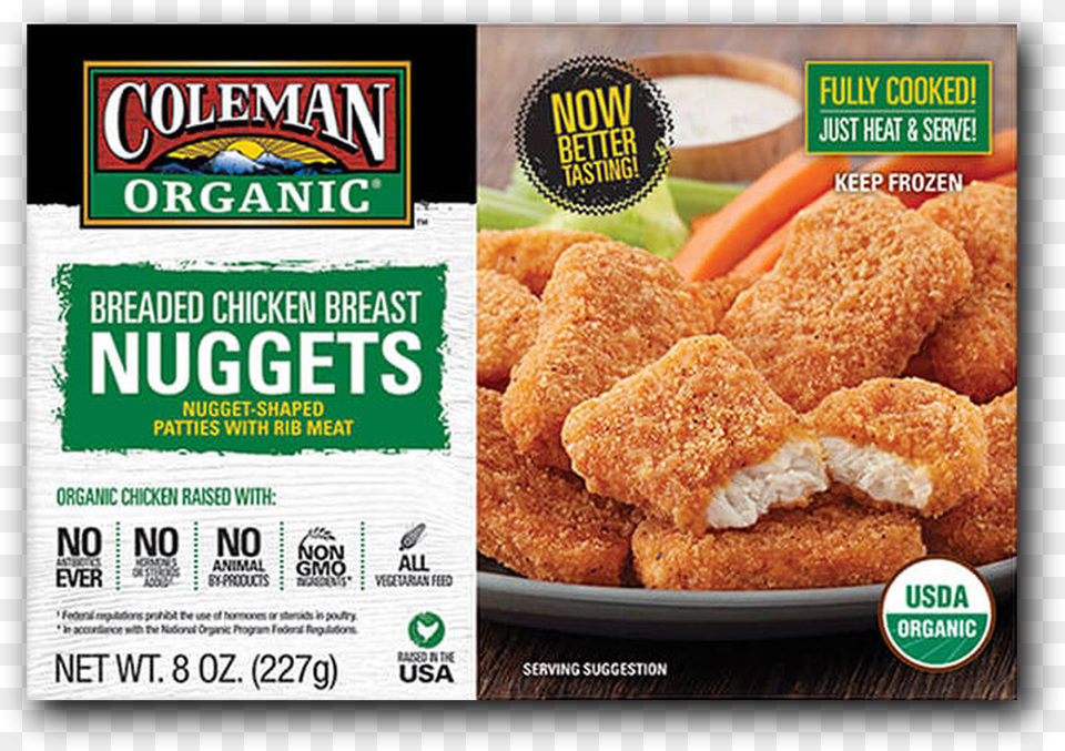 Coleman Natural Foods Organic Breaded Chicken Breast, Food, Fried Chicken, Nuggets, Bread Free Png