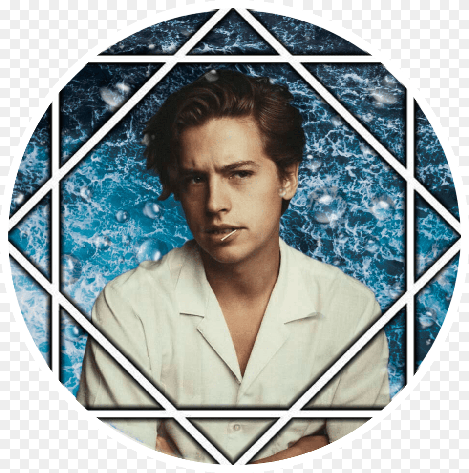 Colesprouse Ocean Blue White Bubbles Circle Icon Pfpedi Circle, Portrait, Photography, Person, Head Free Png