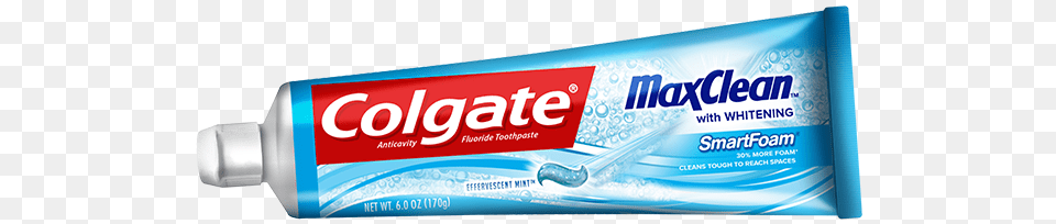 Colgate Max Clean Smart Foam Effervescent Packshot Lg, Toothpaste Free Png Download
