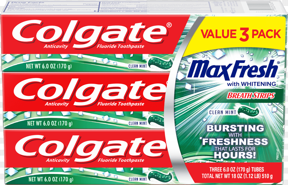 Colgate Max Fresh Toothpaste With Breath Strips Clean Colgate Max Fresh Toothpaste Anticavity Fluoride, Advertisement Free Png