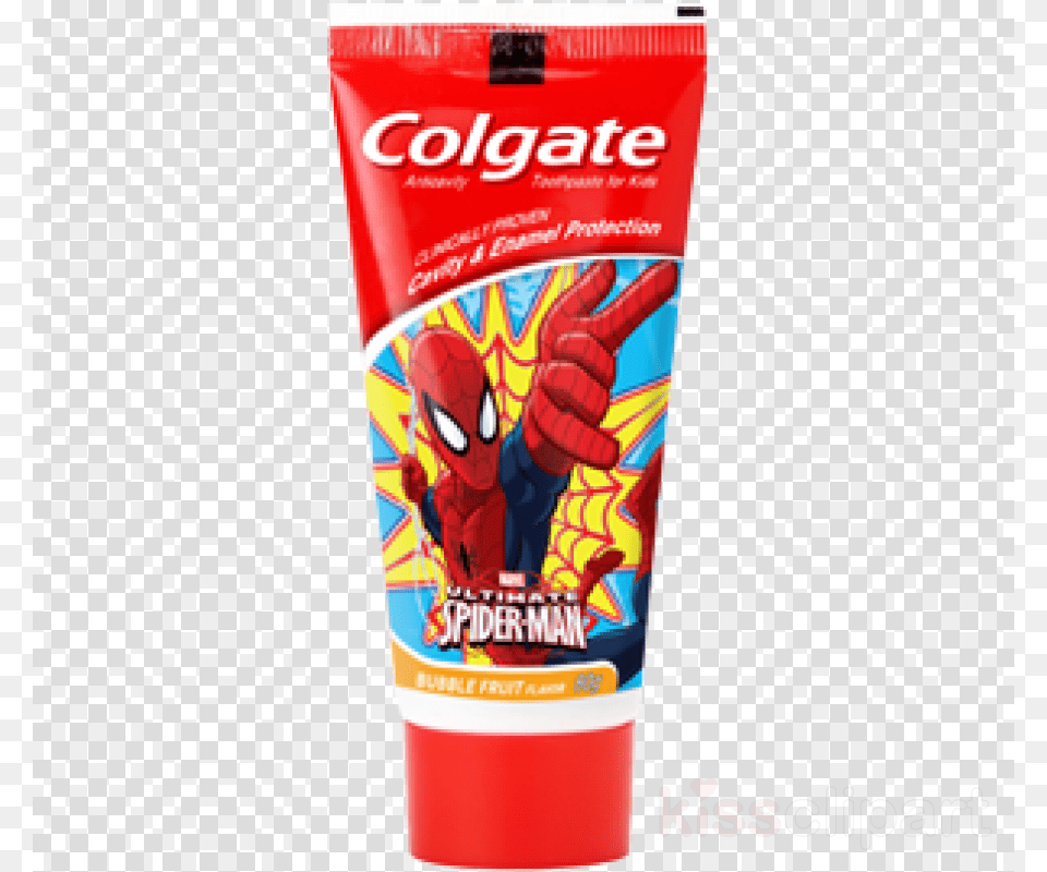 Colgate Spiderman Toothpaste Clipart Colgate Toothpaste Colgate Spider Man Toothpaste, Bottle, Food, Baby, Person Png