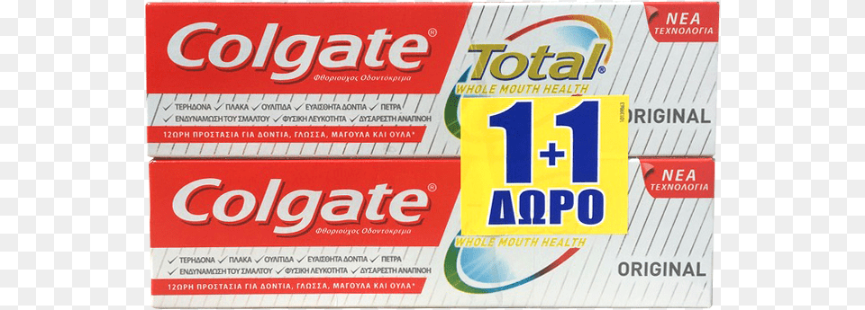 Colgate Total Original Toothpaste 1 1 2 X 75ml Paper Free Png